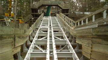 Sandblasting and painting project completed on the Log Flume ride at Kings Dominion Amusement Park in Doswell, Virginia